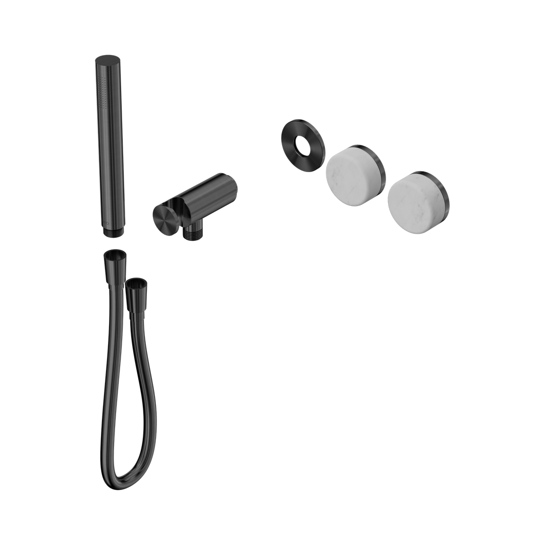 Nero Serenity Progressive Shower System With Carrara Handle & Slim Shower Trim Kit Only Gun Metal
