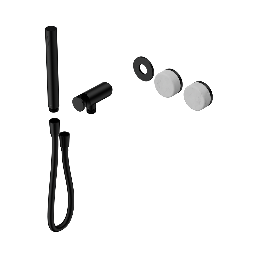 Nero Serenity Progressive Shower System With Carrara Handle & Slim Shower Trim Kit Only Matte Black