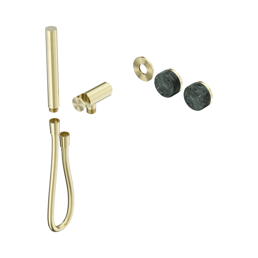 Nero Serenity Progressive Shower System With Verde Alpi Handle & Slim Shower Trim Kit Only Brushed Gold