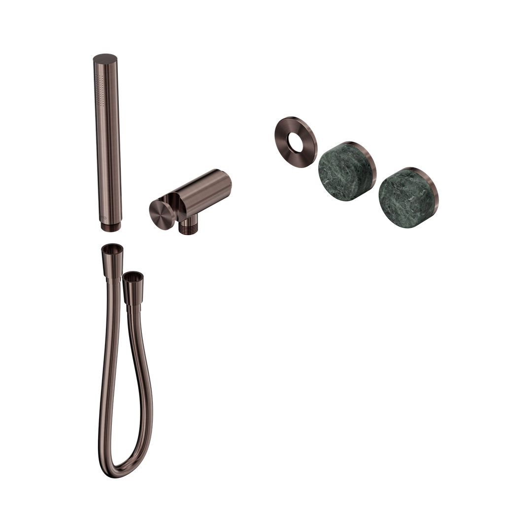 Nero Serenity Progressive Shower System With Verde Alpi Handle & Slim Shower Trim Kit Only Brushed Bronze