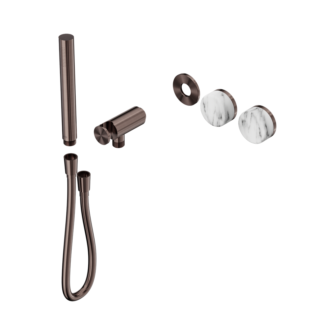 Nero Serenity Progressive Shower System Arabescato Corchia Handle & Slim Shower Trim Kit Only Brushed Bronze