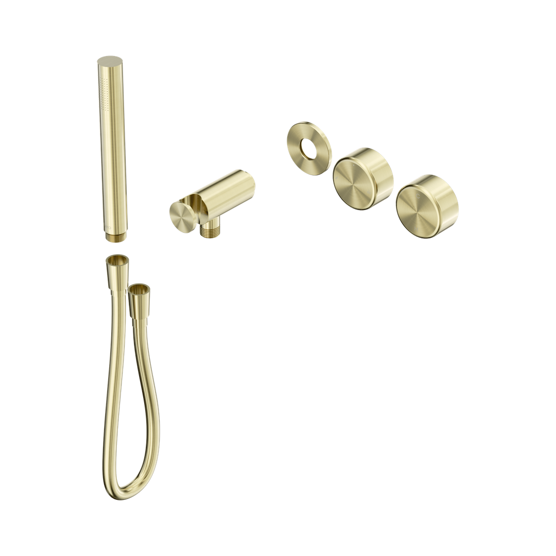 Nero Serenity Progressive Shower System With Metal Handle & Slim Shower Trim Kit Only Brushed Gold