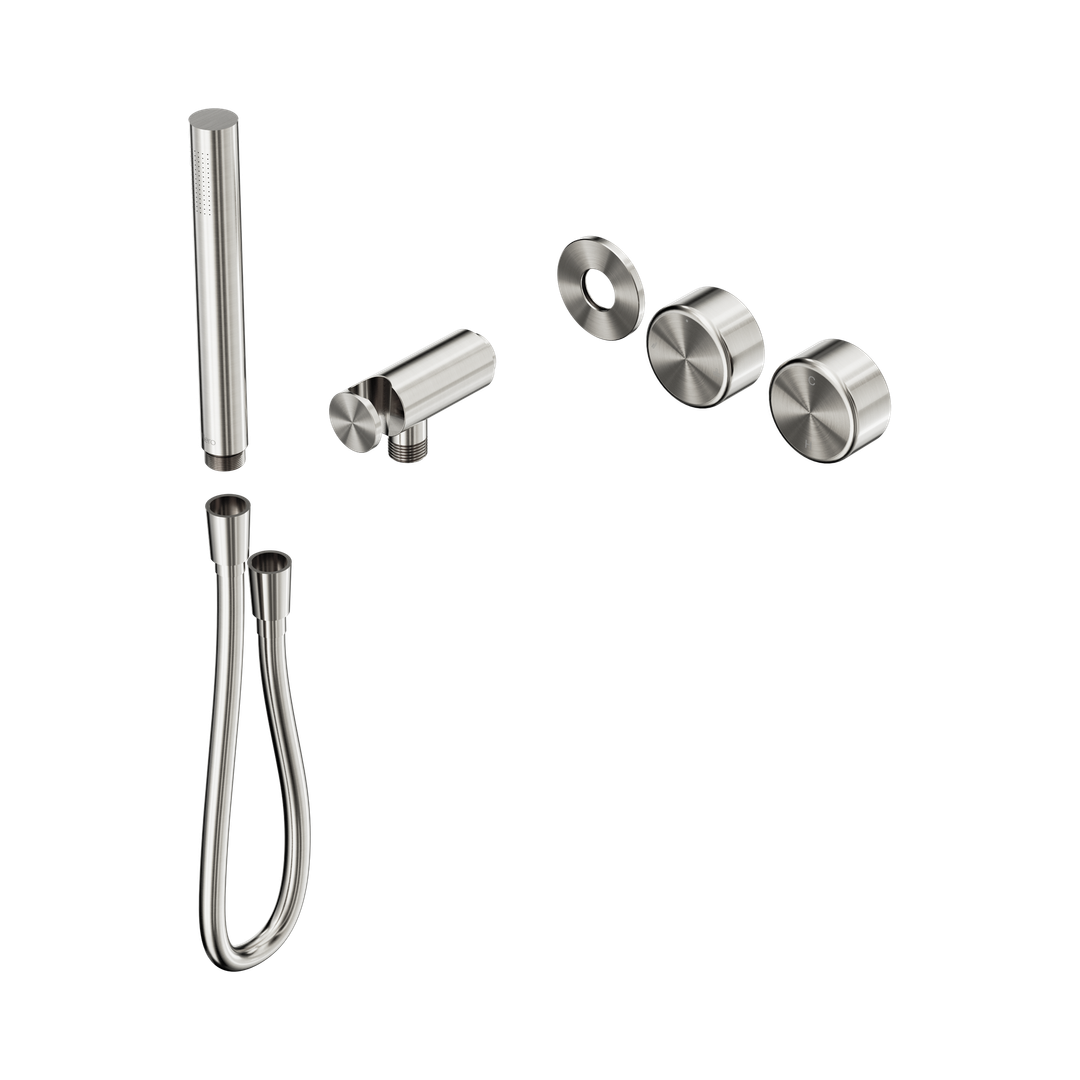 Nero Serenity Progressive Shower System With Metal Handle & Slim Shower Trim Kit Only Brushed Nickel