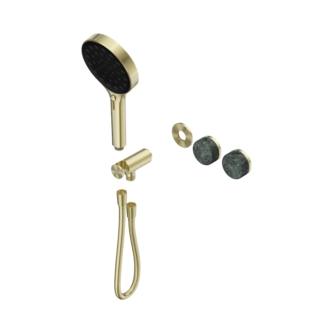 Nero Serenity Progressive Shower System Verde Alpi Handle & Serenity Hand Shower Trim Kit Only Brushed Gold