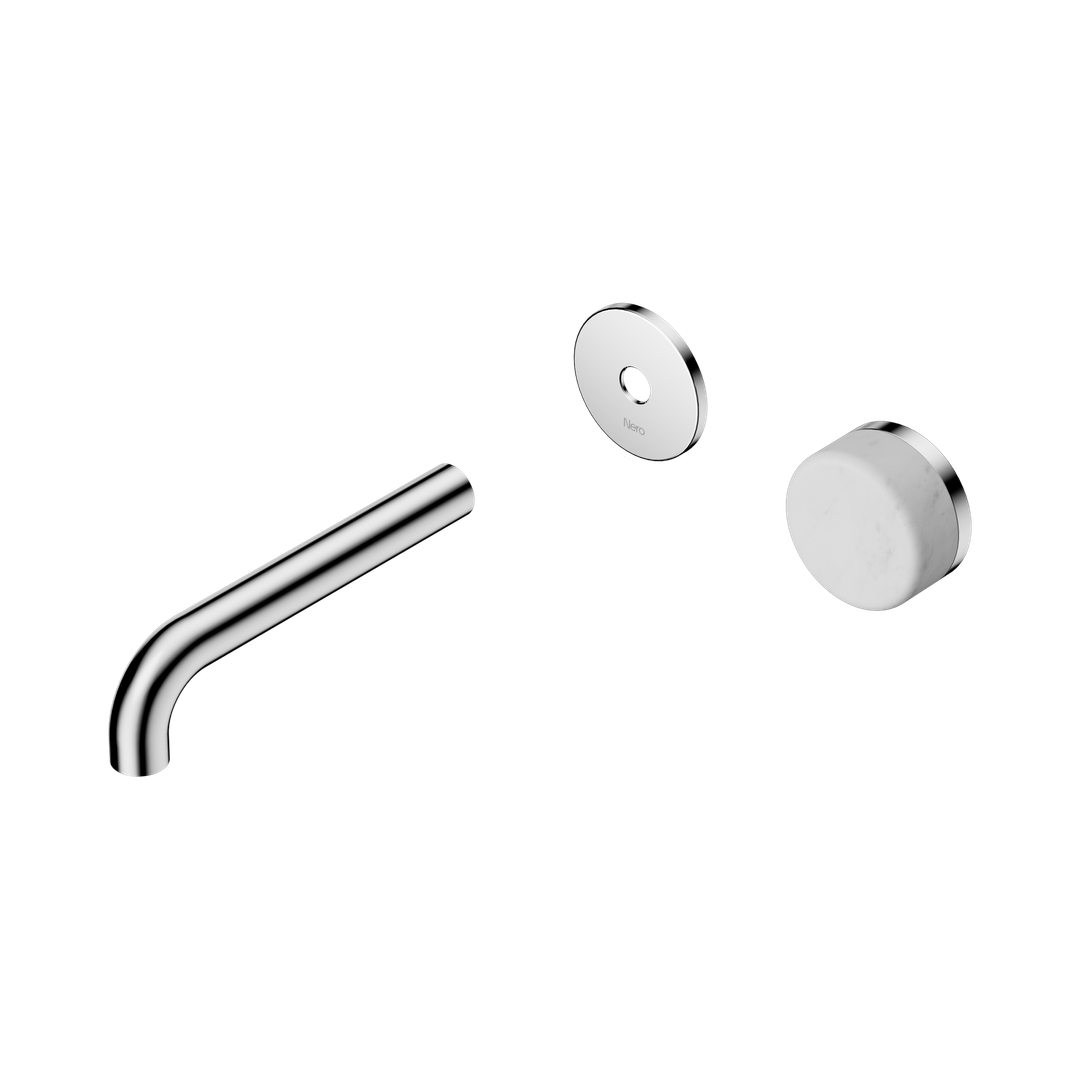 Nero Serenity Progressive Wall Basin Mixer 160Mm Spout Carrara Handle Trim Kit Only Chrome