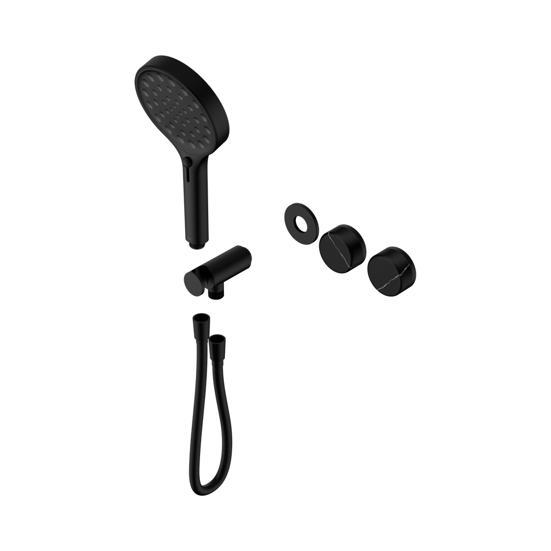 Nero Serenity Progressive Shower System Marquina Black Handle & Serenity Hand Shower Trim Kit Only Matte Black