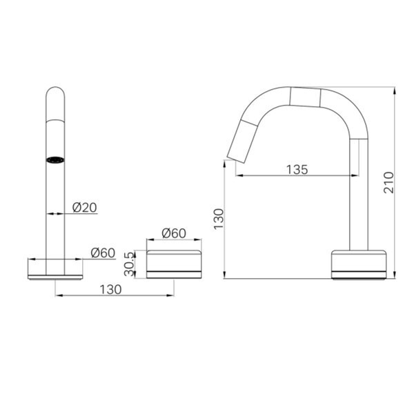 Nero Serenity Progressive Basin Mixer Edge Spout With Marquina Black Handle Brushed Bronze