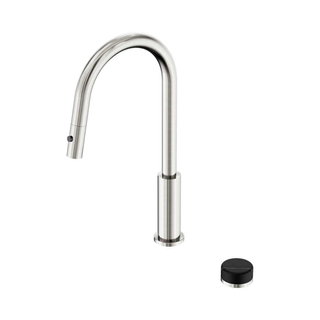 Nero Serenity Progressive Pull Out Kitchen Set With Marquina Black Handle Brushed Nickel