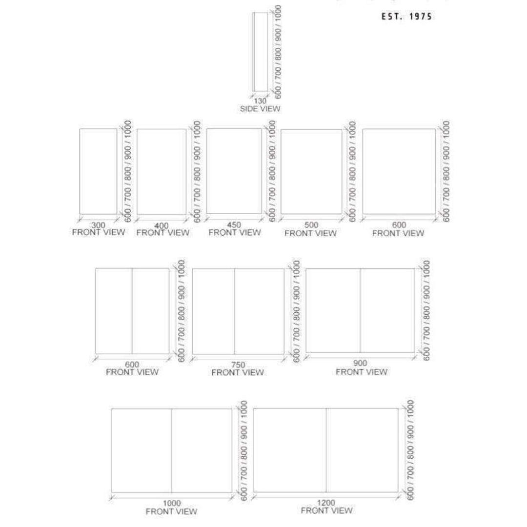Rifco Overlay Std 750 X 700 2 Door Mirror Cabinet 7421