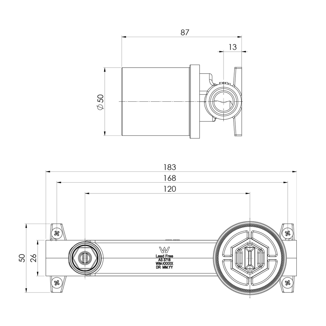 Phoenix Switchmix Wall Basin/Bath Mixer Set Rough In Kit 25028161