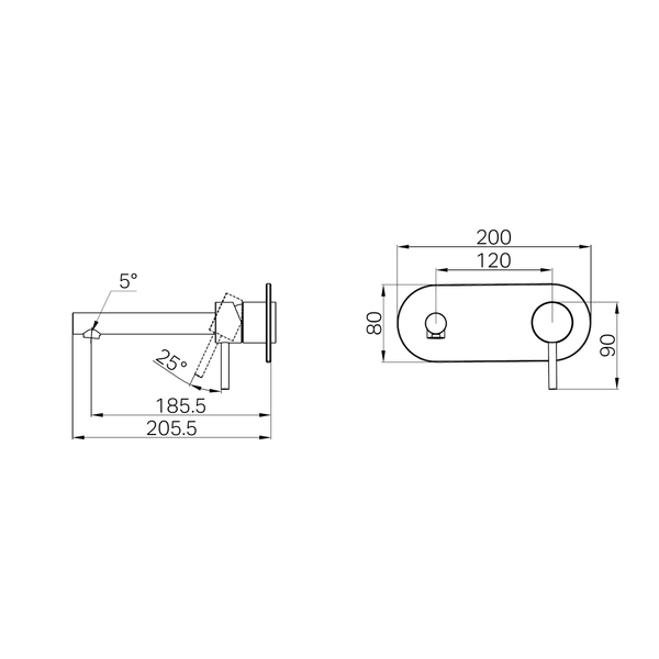 Nero Dolce Ii Wall Basin/Bath Mixer Trim Kits Only Brushed Nickel