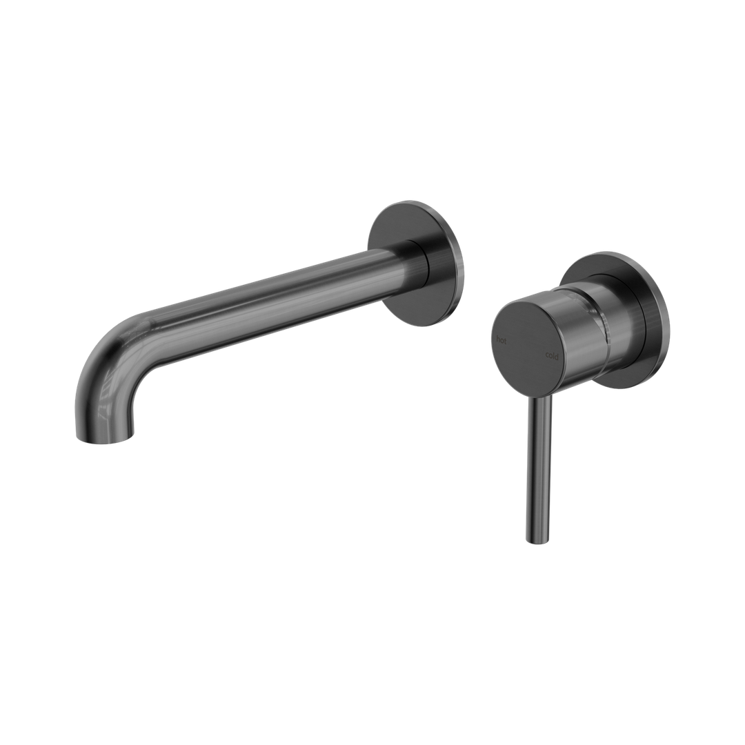 Harmony Senza Plus Wall Basin/Bath Mixer Without Backplate 185Mm Spout Gun Metal