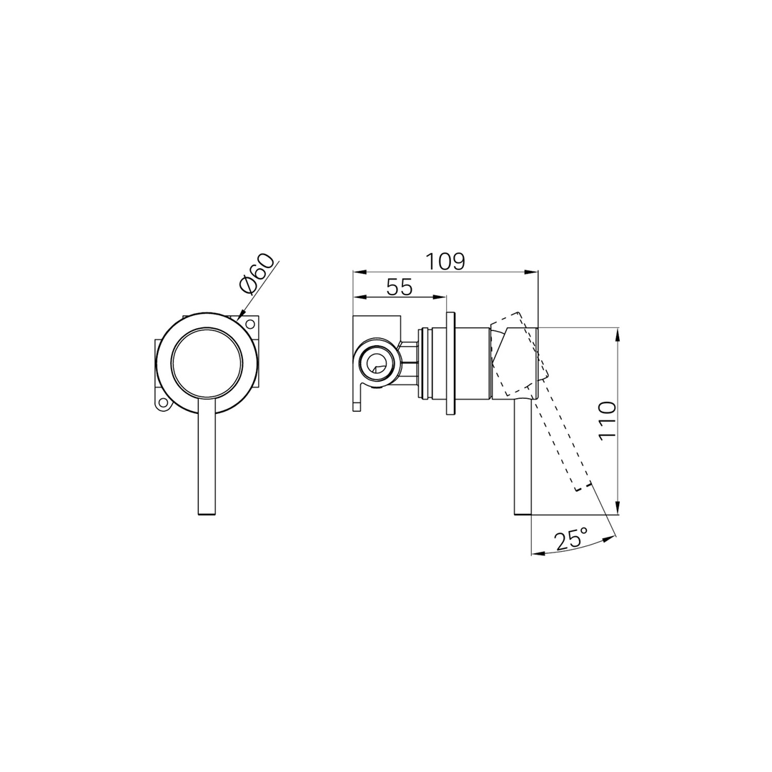 Harmony Senza Plus Shower Mixer 60Mm Backplate Chrome