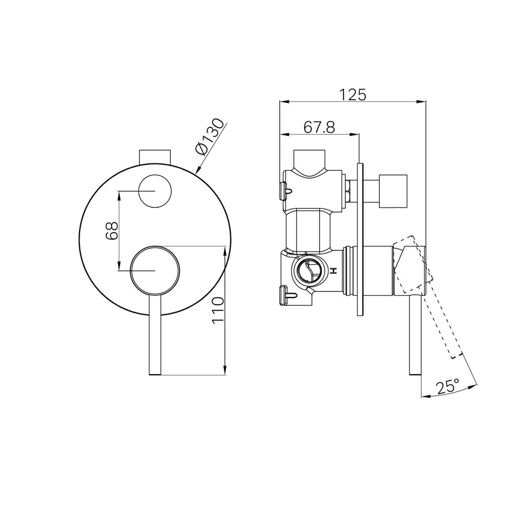 Harmony Senza Plus Shower Mixer With Divertor Gun Metal
