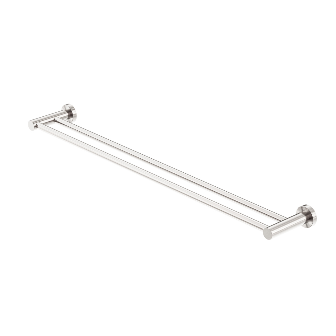 Harmony Senza Plus Double Towel Rail 800Mm Brushed Nickel