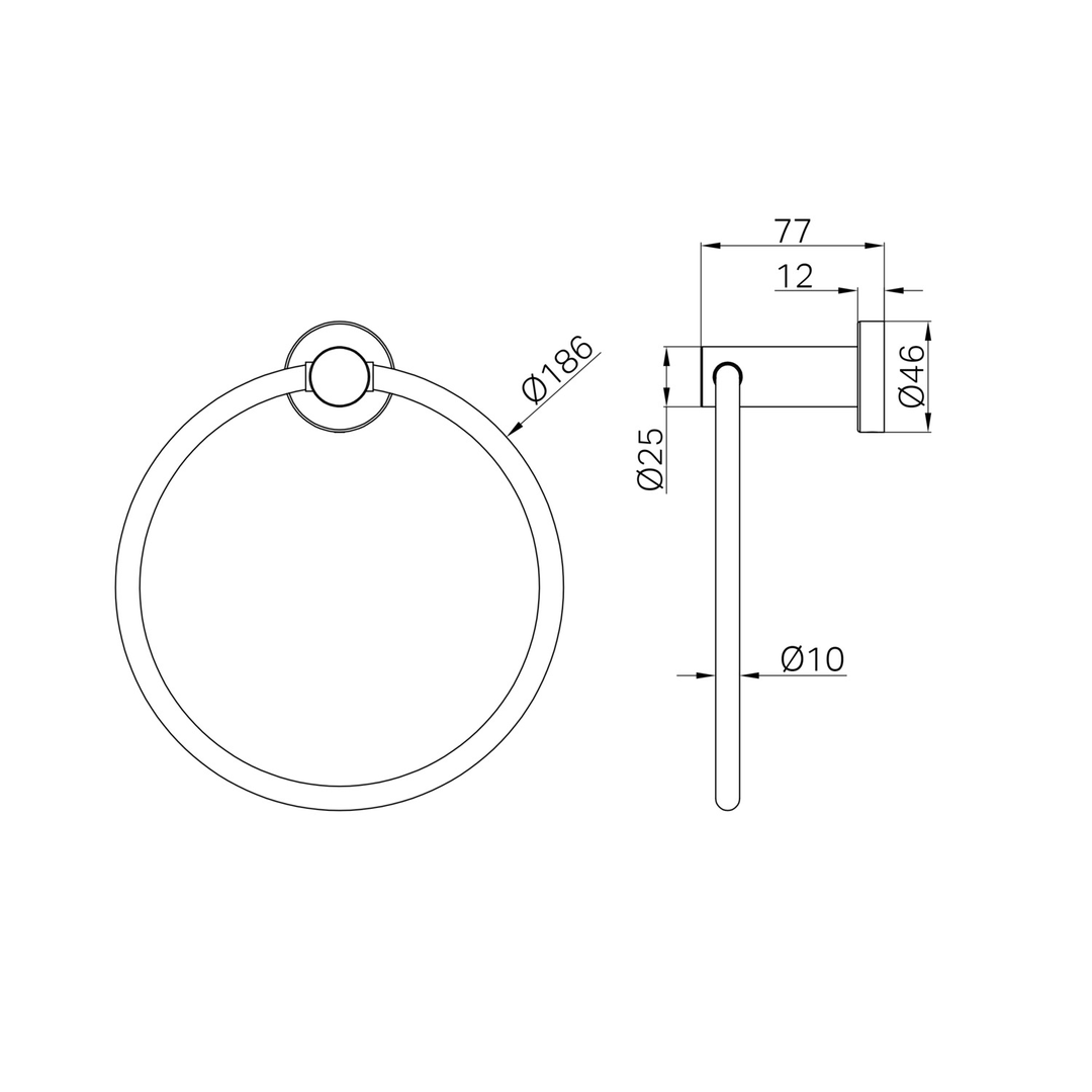 Harmony Senza Plus Hand Towel Ring Chrome