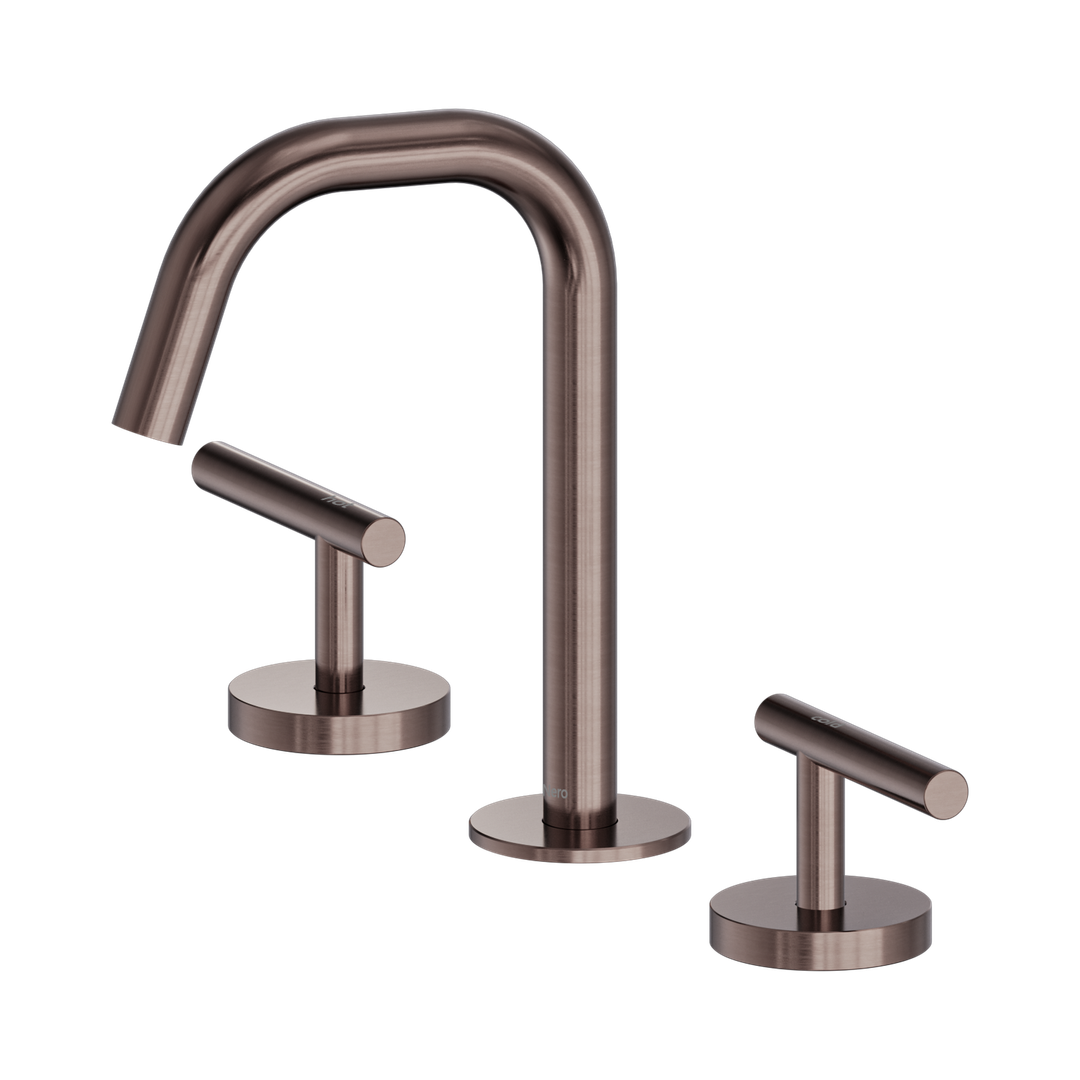 Nero Mecca Lever Basin Set Edge Spout Brushed Bronze