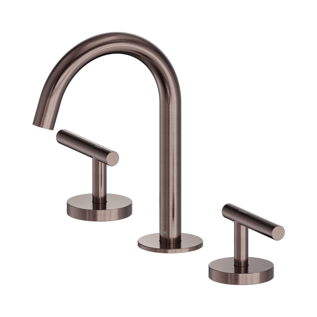 Nero Mecca Lever Basin Set Arc Spout Brushed Bronze