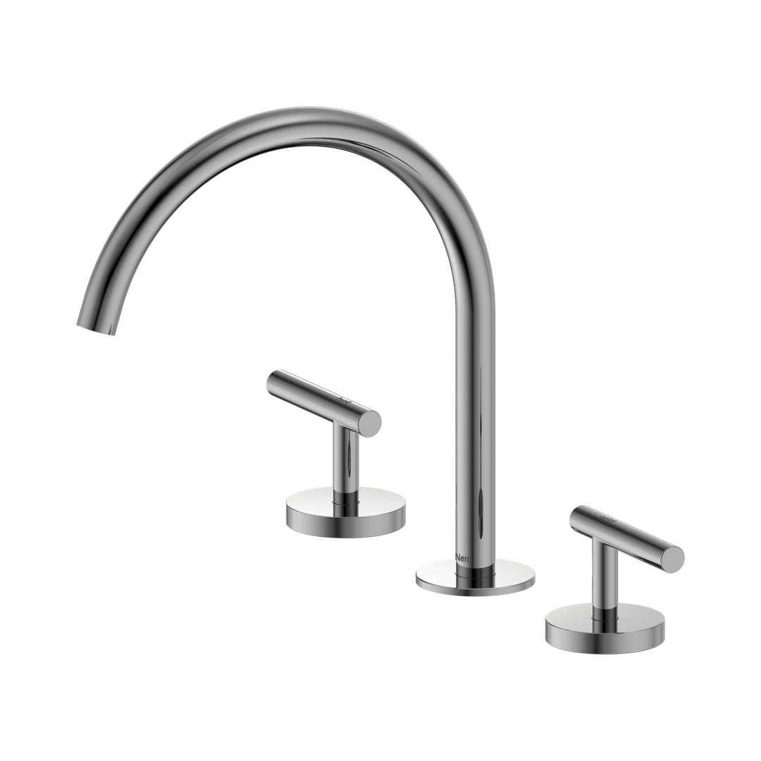 Nero Mecca Lever Bath/Kitchen Set Arc Spout Chrome