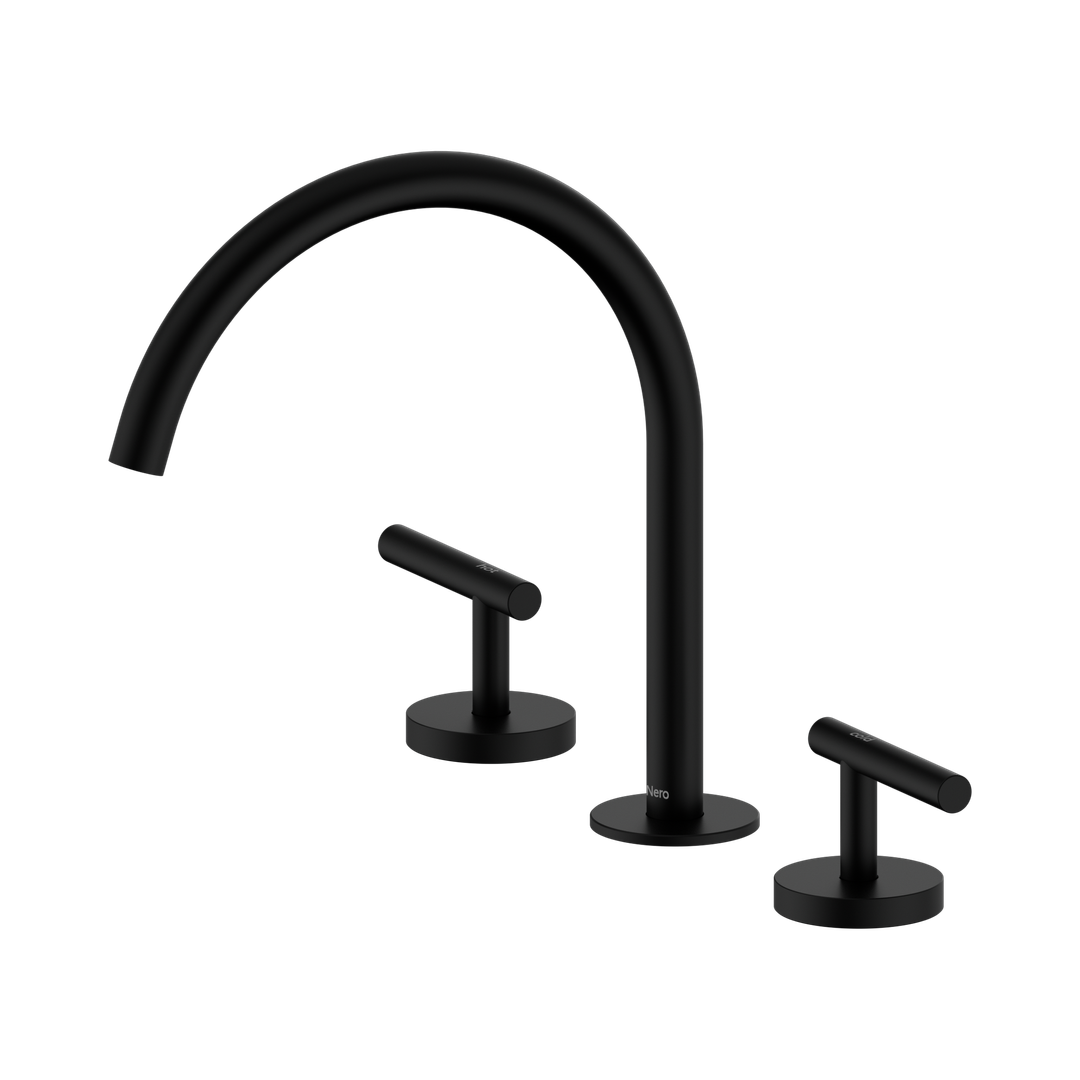 Nero Mecca Lever Bath/Kitchen Set Arc Spout Matte Black
