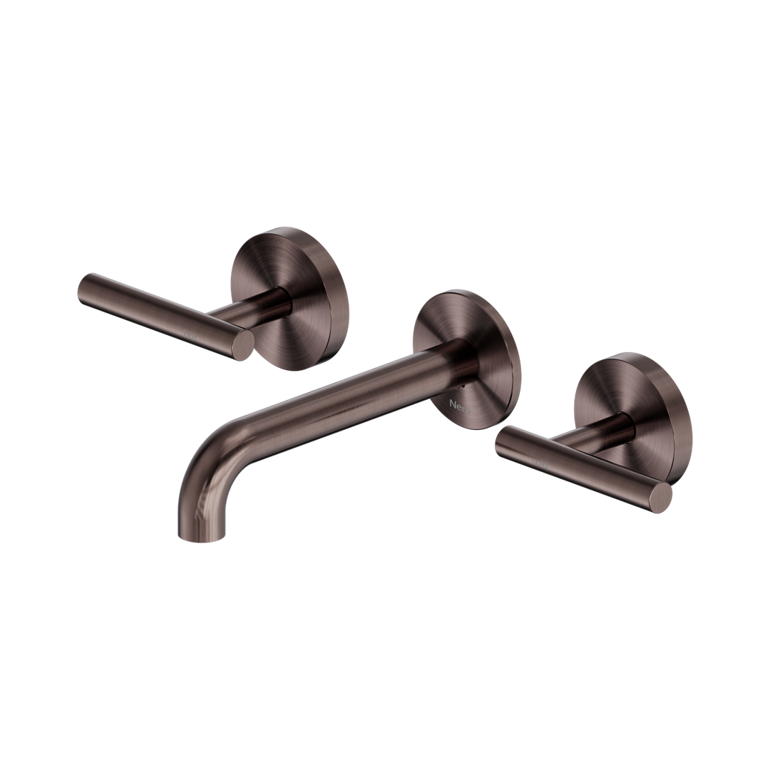 Nero Mecca Lever Wall Basin/Bath Set 160Mm Spout Brushed Bronze