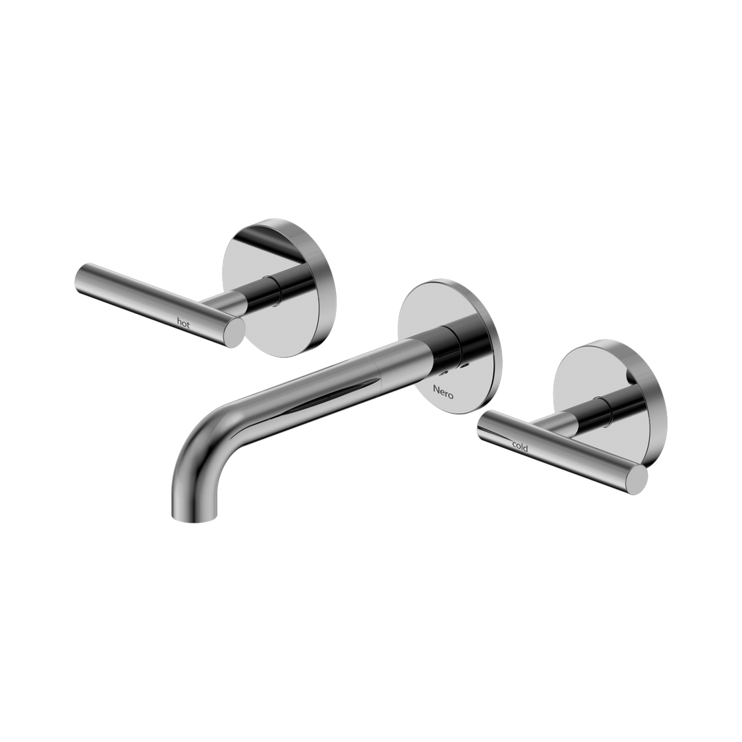 Nero Mecca Lever Wall Basin/Bath Set 160Mm Spout Chrome