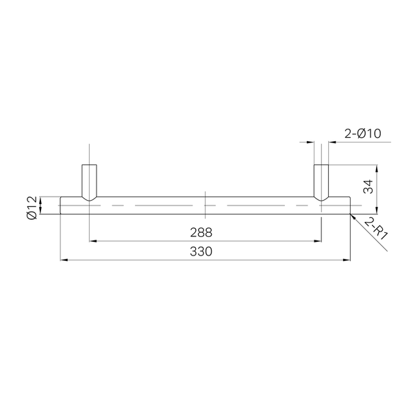 Nero Mecca Pull Handle 330Mm Brushed Bronze