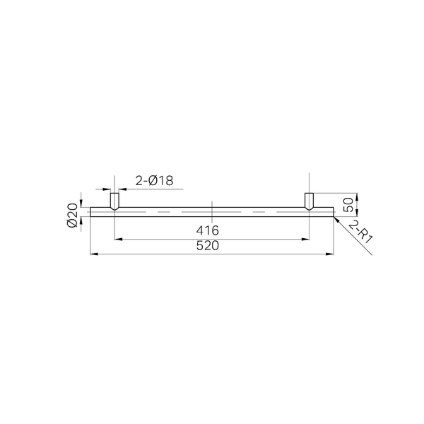 Nero Mecca Appliance Pull 520Mm Brushed Nickel