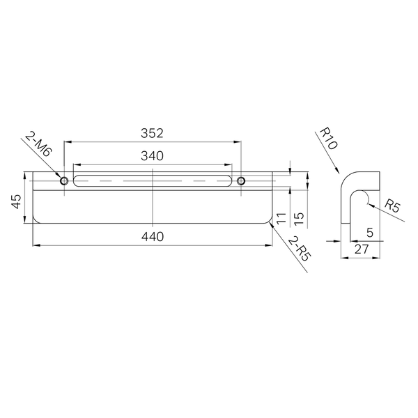 Nero Bianca Appliance Pull 440Mm Gun Metal