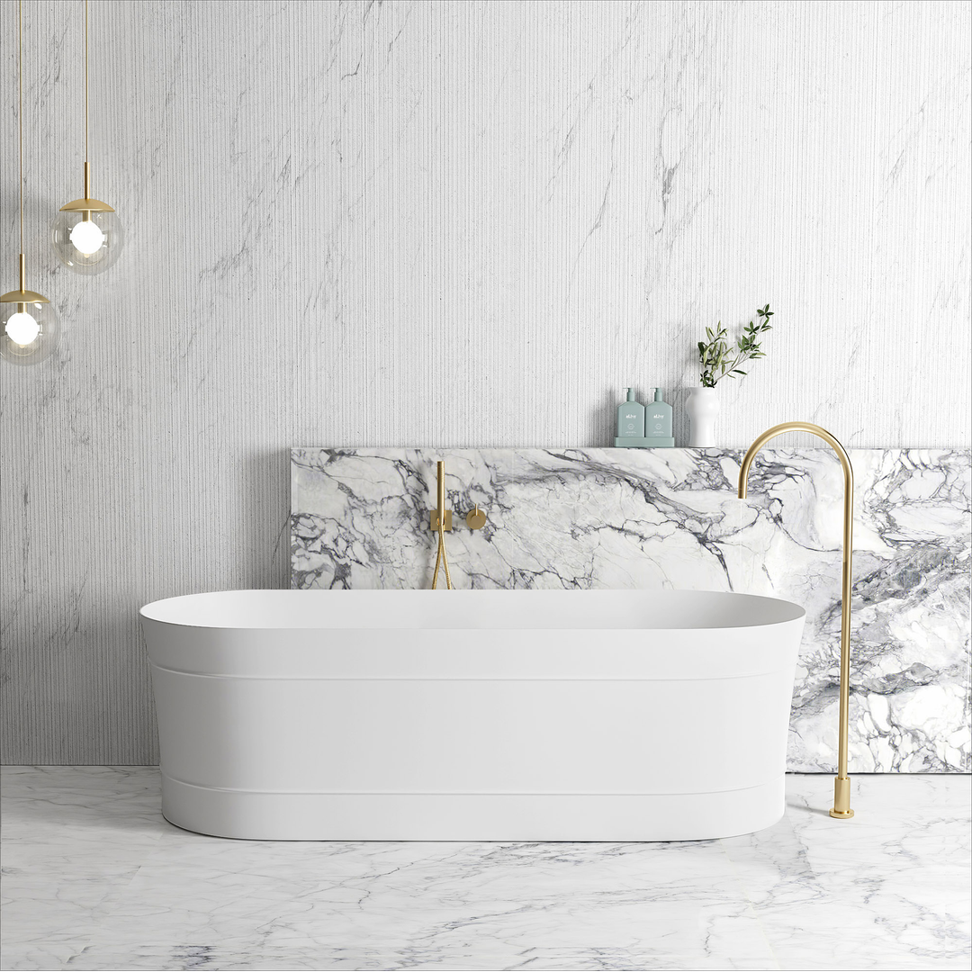 Otti Attica Bondi Bath Gloss White No Overflow & No Waste Included 1700mm