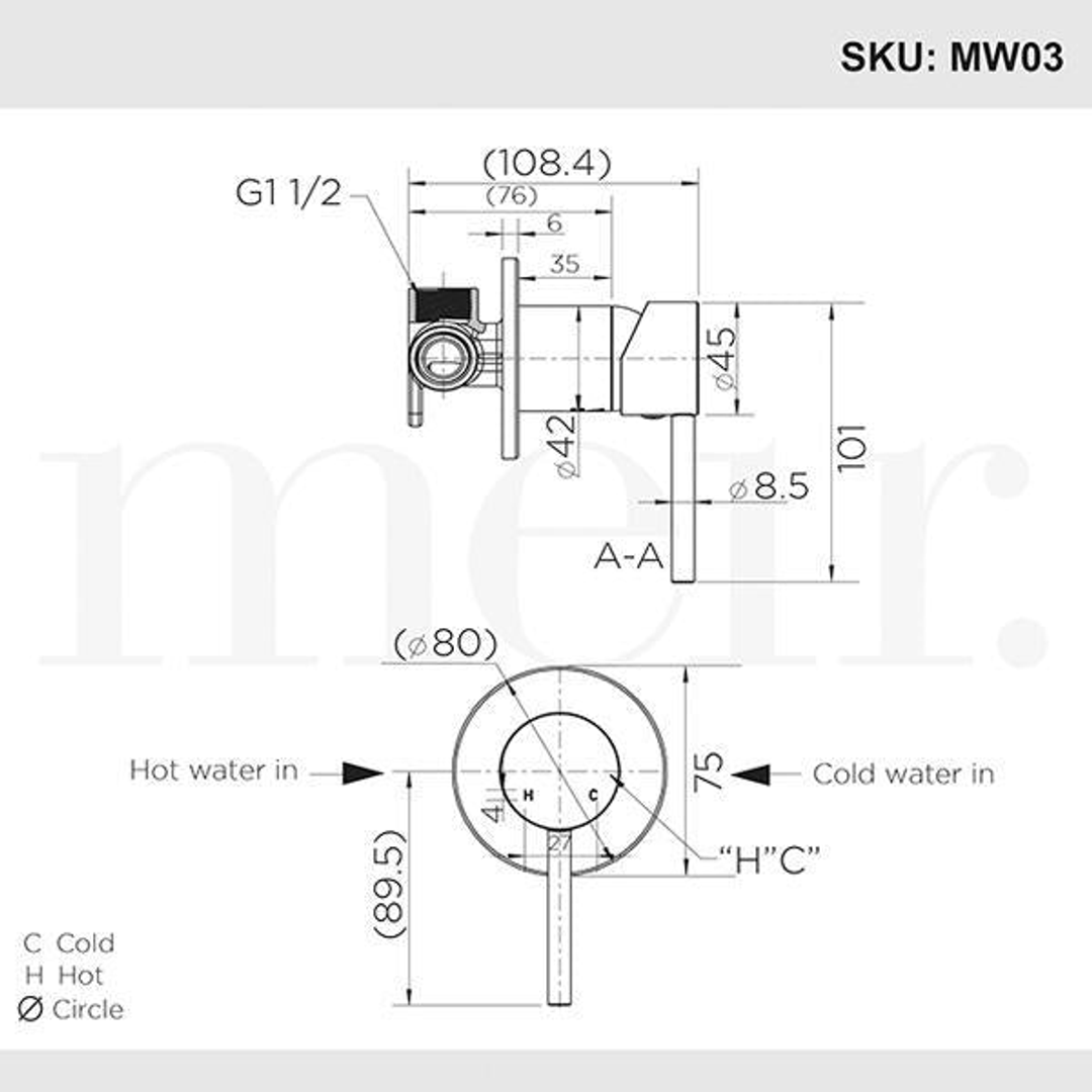 Meir Round Chrome Wall Mixer
