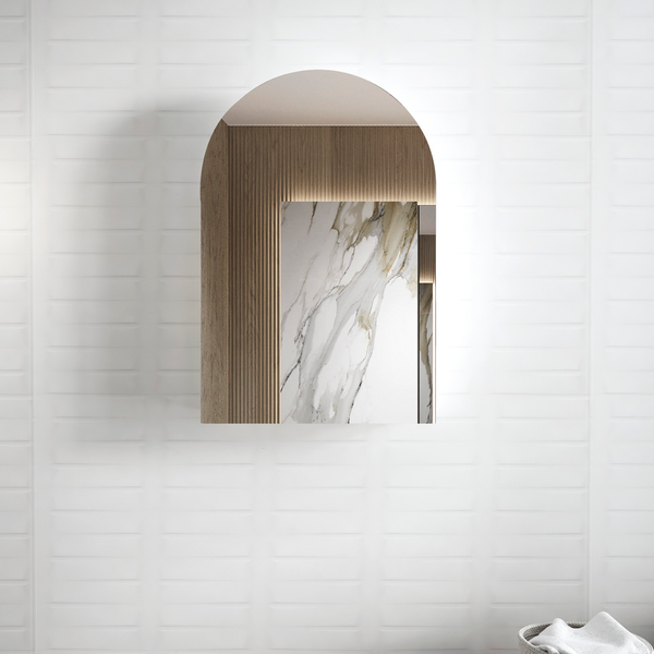 Otti Archie Shaving Cabinet 900X600X150 Plywood Natural Oak