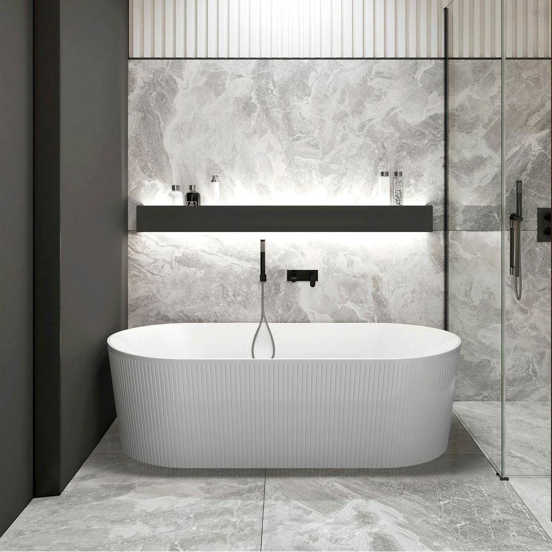 Otti Attica Noosa Bath Gloss White No Overflow & No Waste Included 1700mm