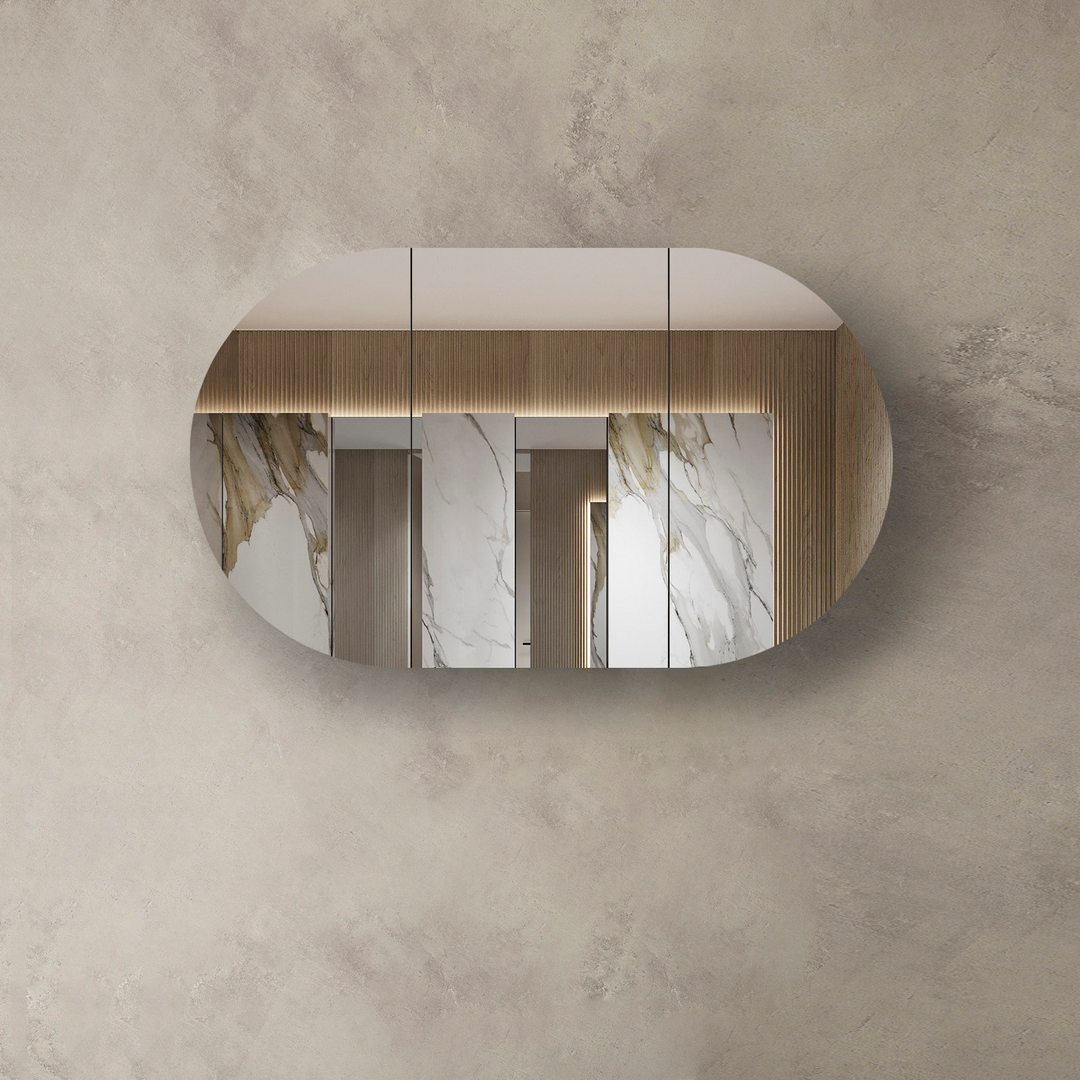 OTTI BONDI 1200X750 SHAVING CABINET NATURAL OAK