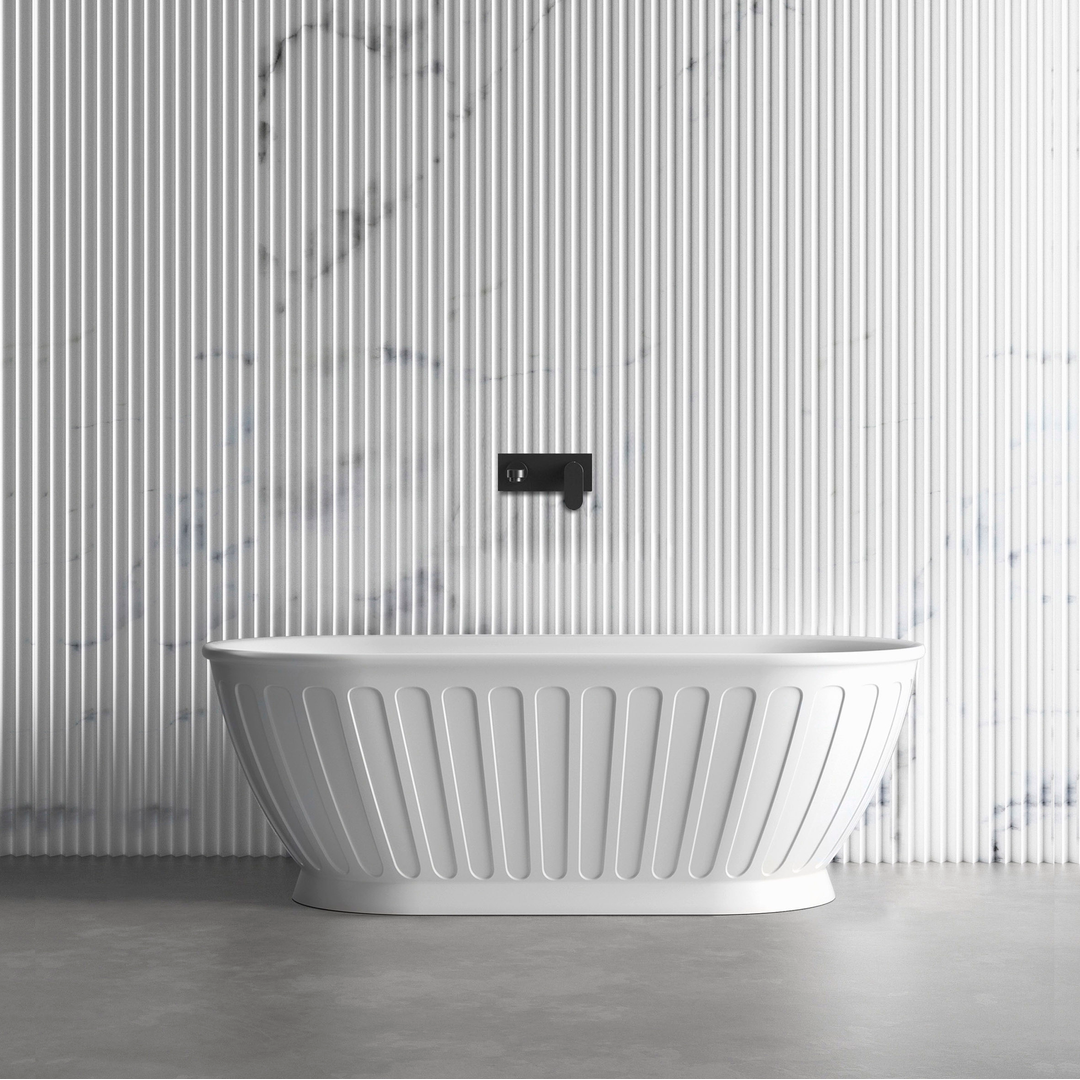 Otti Attica Kensington Bath Matt White No Overflow & No Waste Included 1500mm