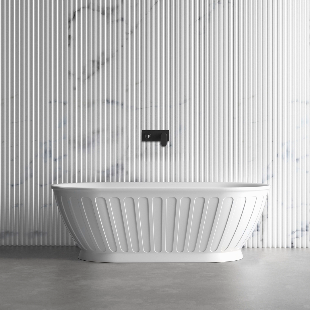 Otti Attica Kensington Bath Matt White No Overflow & No Waste Included 1700mm