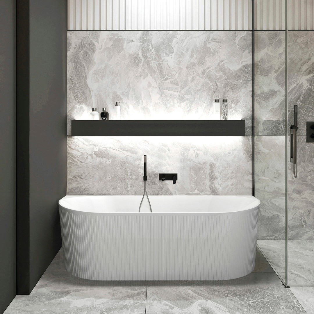 Otti Attica Noosa Btw MultiFit Bath Left Or Right Corner Matt White 1500mm