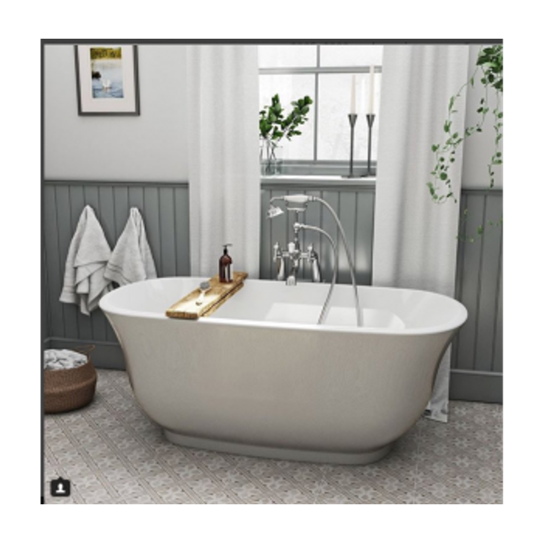 Belbagno Baden Freestanding Bath Gloss White 1700mm