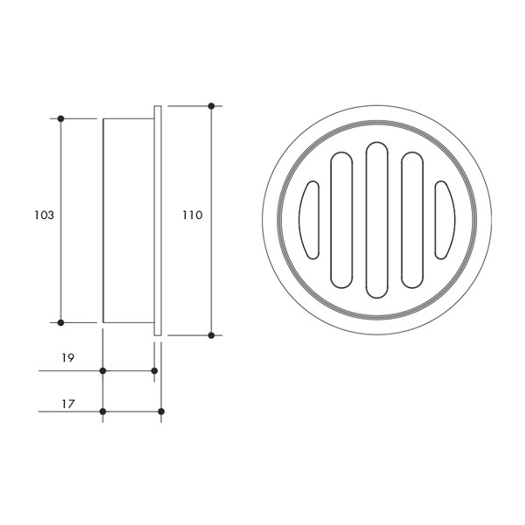 Round Drop in Trapscrew Grate Chrome 100mm