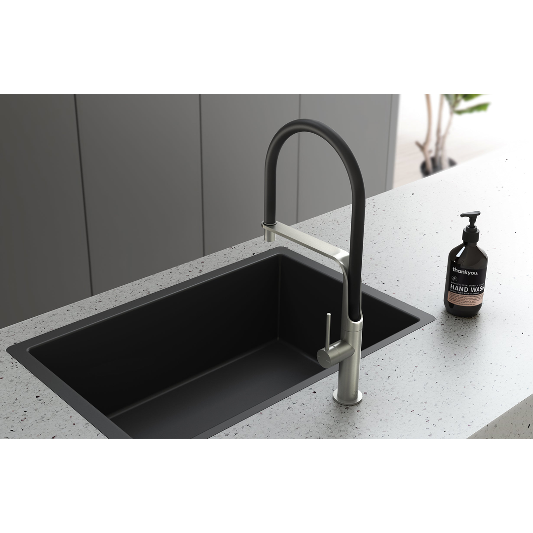 Phoenix Vido Flexible Hose Sink Mixer - Brushed Nickel