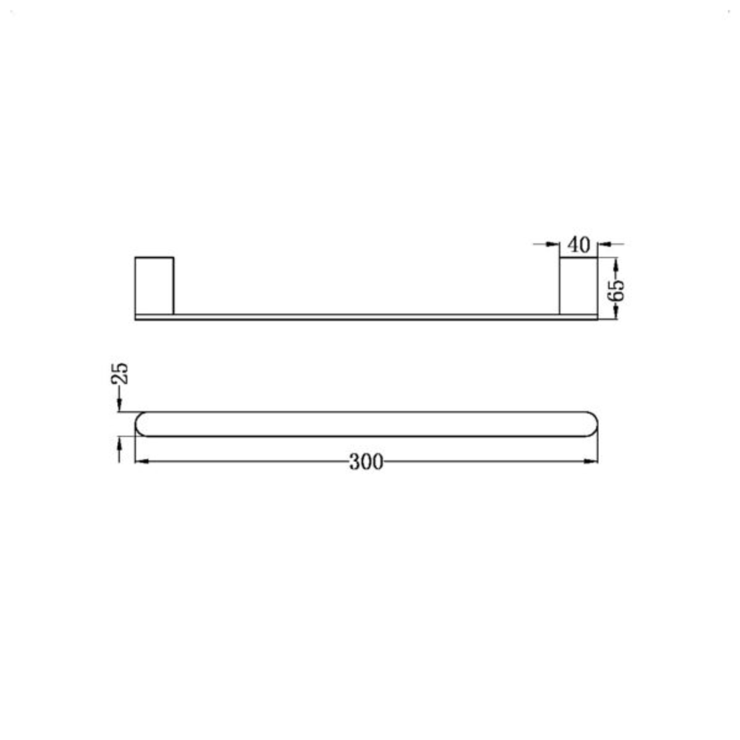 Nero Bianca Hand Towel Rail Gun Metal Grey