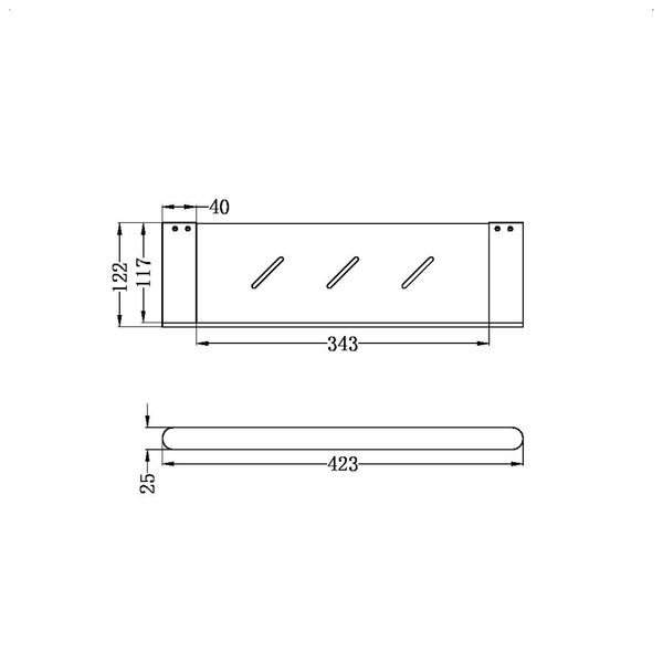 Nero Bianca Shower Shelf Matt Black