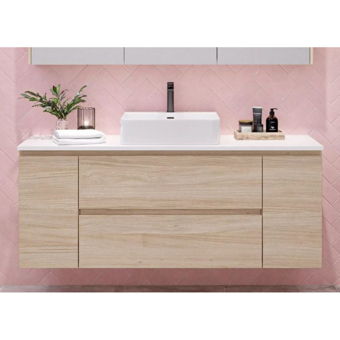 TIMBERLINE MARSHALL VANITY 900MM LEFT WG BASIN SILKSURFACE AC TOP WALL HUNG