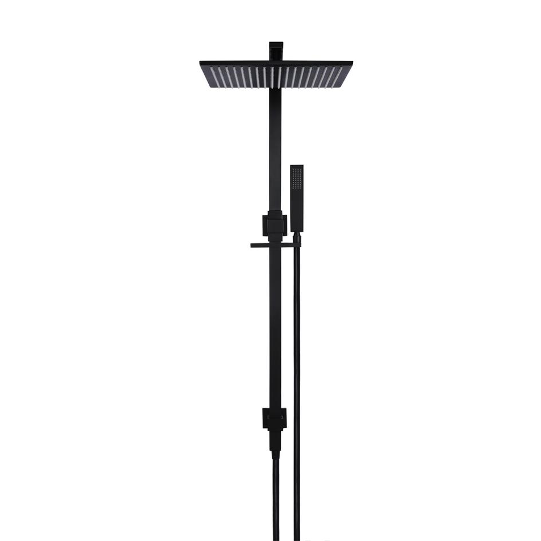 Meir Square Combination Shower Rail 300Mm Rose Matte Black