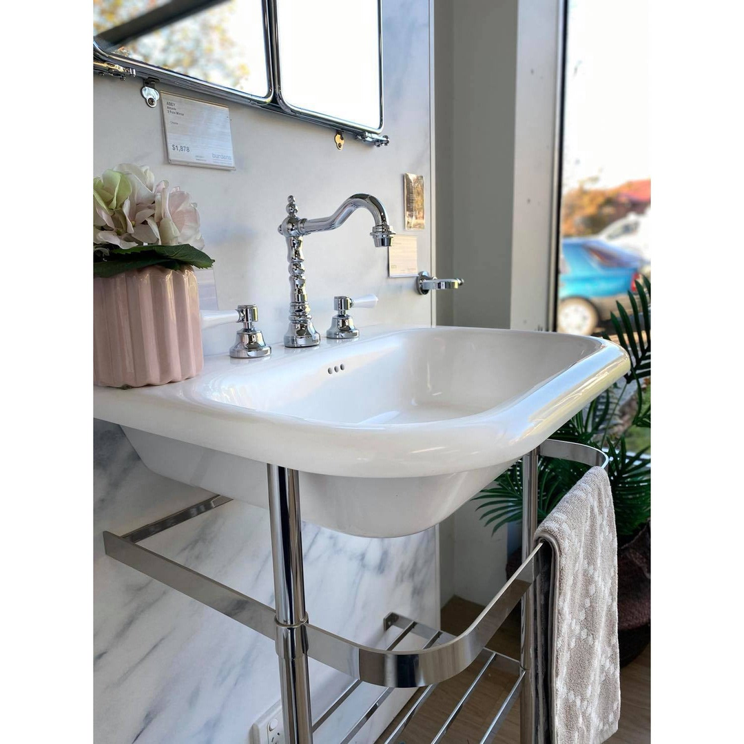 Abey Classic Roll Basin With Stand & Plug