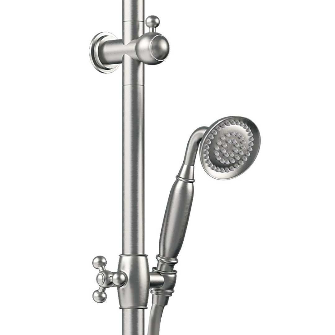 Fienza Lillian M/Funct Twin Shower Rail Brushed Nickel 455114Bn