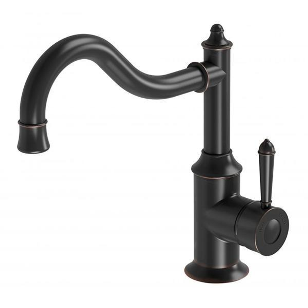 Phoenix Nostalgia Sink Mixer 220mm Shepherds Crook - Antique Black