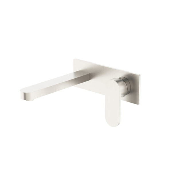 Nero Ecco Wall Basin/Bath Mixer Brushed Nickel Nr301310Abn