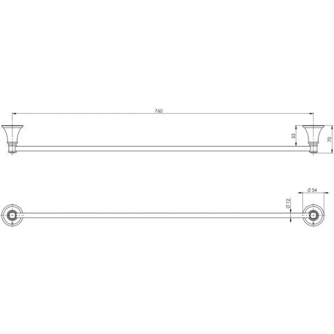 Phoenix Nostalgia Single Towel Rail 760mm Brushed Nickel