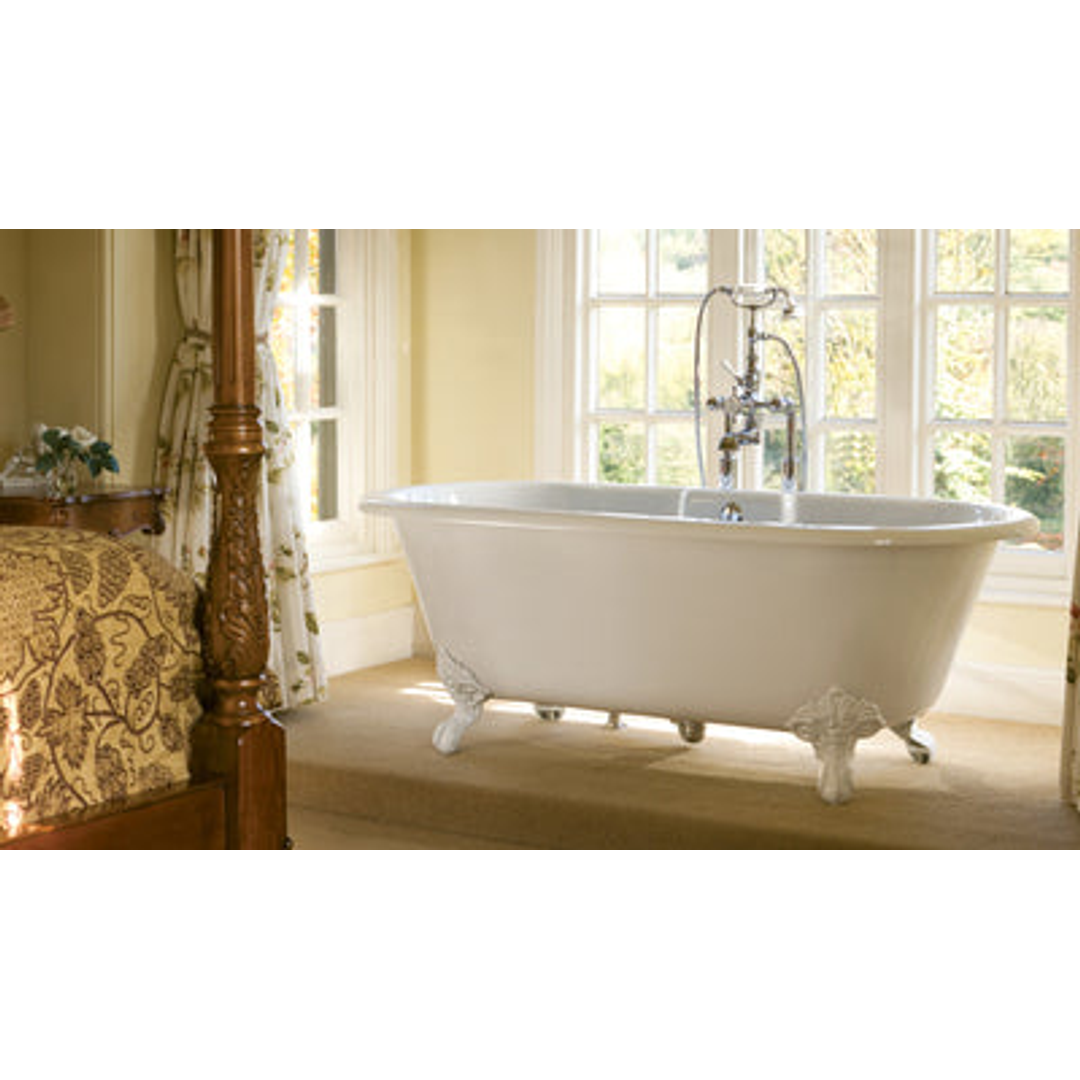 V+A Cheshire Freestanding Bath Quarrycast White Ball & Claw Feet 1744mm